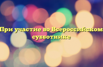 При участие во Всероссийском субботнике