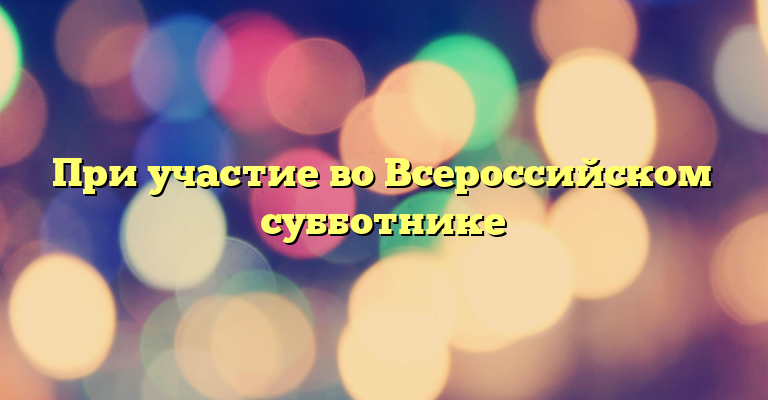 При участие во Всероссийском субботнике