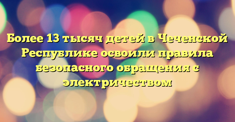 Более 13 тысяч детей в Чеченской Республике освоили правила безопасного обращения с электричеством